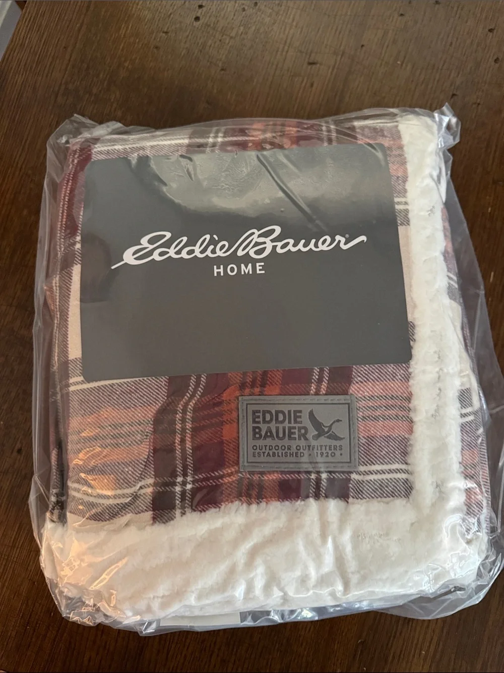 Eddie Bauer Sherpa Throw Blanket | 50x60 | In Edgewood Plaid Red | NWT